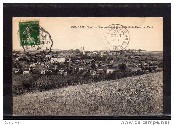 32 CONDOM Vue Générale, Panoramique, Coté Sud Ouest, Ed Tapie, 191? - Condom