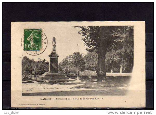 32 MANCIET (envs Nogaro) Monument Aux Morts, Guerre 1914-18, Ed Collobert, 1923 - Autres & Non Classés