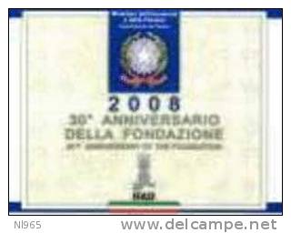 REPUBBLICA -  ITALIA 2008 (  ITALY ) DIVISIONALE 9 MONETE IN  EURO PROOF  FONDO SPECCHIO CON MONETA 30° IFAD IN ARGENTO - Italia