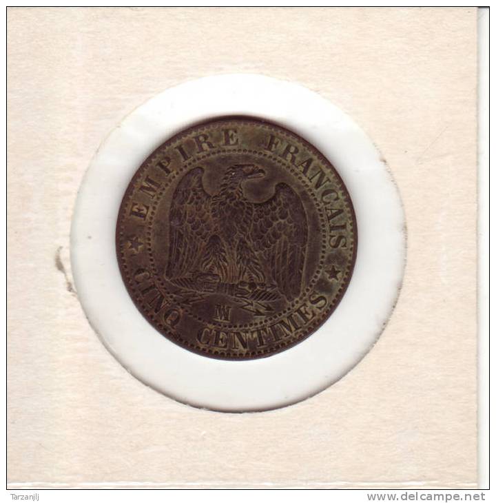 5 Centimes Napoléon III 1855 MA  Ancre TB - 5 Centimes