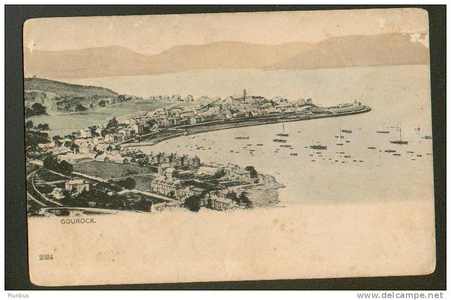 SCOTLAND, GOUROCK,  VERY EARLY TOWN VIEW POSTCARD - Renfrewshire