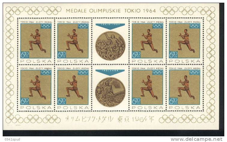 Jeux Olympiques 1964   Pologne   Medailles Olympiques Athlétisme Atletica ** Never Hinged - Summer 1964: Tokyo