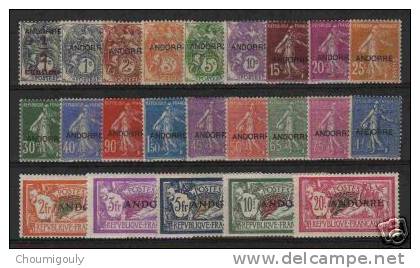 ANDORRE N° 1/23 "23 VALEURS", NEUFSxx TTB,VALEUR: 2700? - Unused Stamps