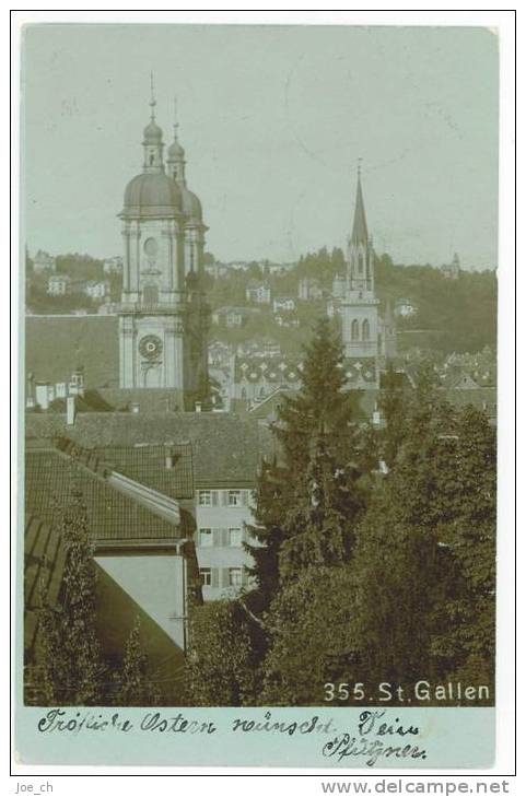 Schweiz/Suisse: Photo-AK St.Gallen, 1905, 2 Scans, T-Stempel - St. Gallen