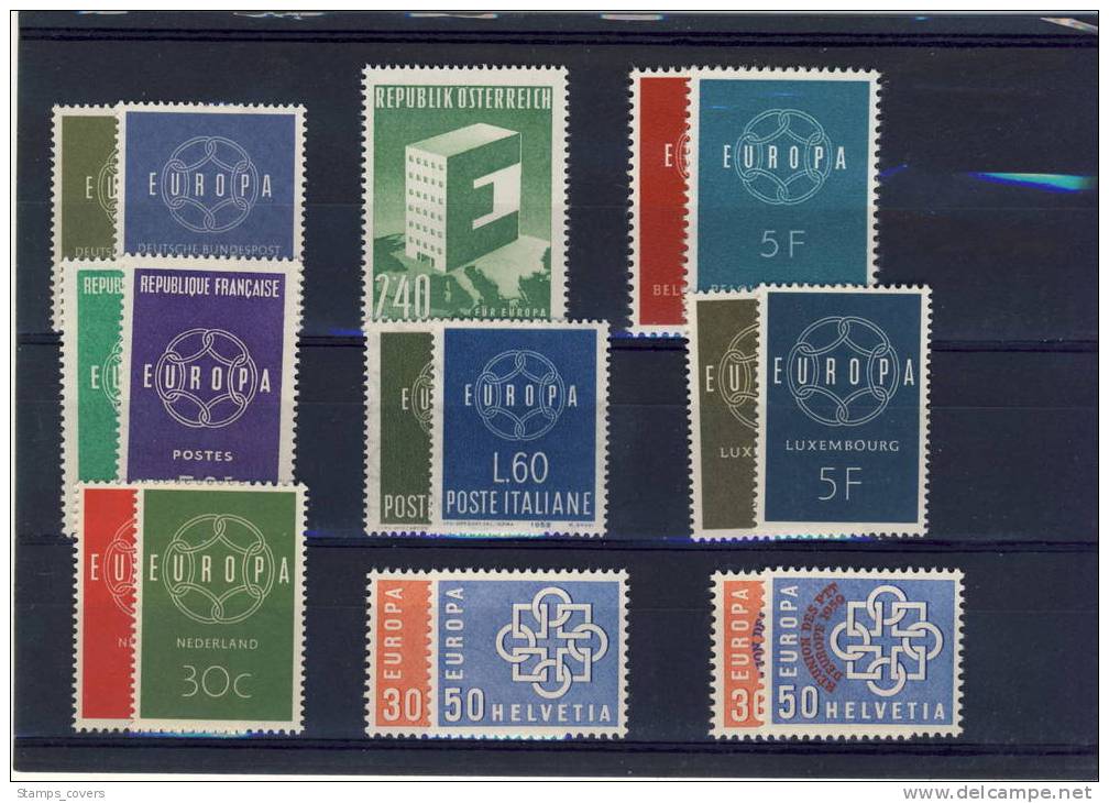 EUROPA MNH** 1959 ANNEE COMPLETE 8 PAYS - 1959
