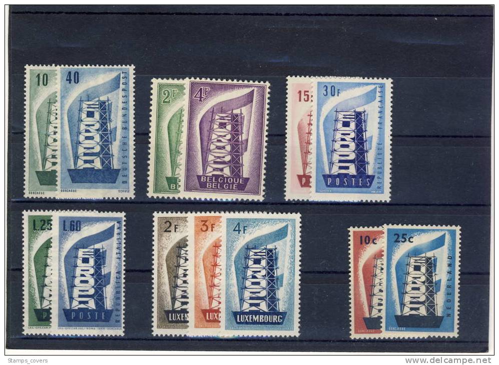 EUROPA MNH** 1956 ANNEE COMPLETE 6 PAYS - 1956