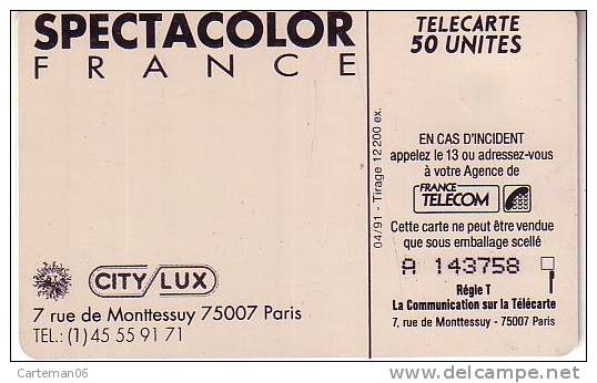 Télécarte - Spectacolor - Tirage 12200 Ex - 04/91 - Privées