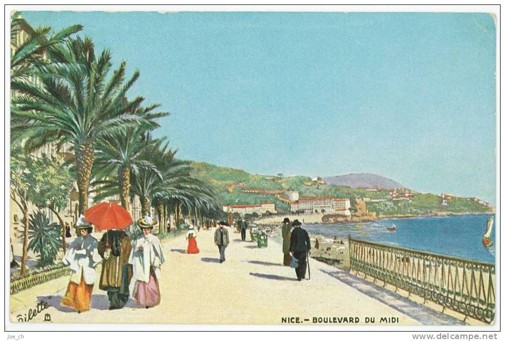 France: CPA Nice - Boulevard Du Midi, 1907, Animée, 3 Scans - Scènes Du Vieux-Nice