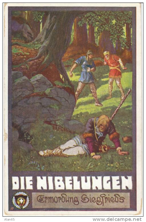 Nibelungen Opera, Kutzer Artist, ´The Murder Of Siegfried´ On Vintage Postcard, Catholic Association For Austria - Opera