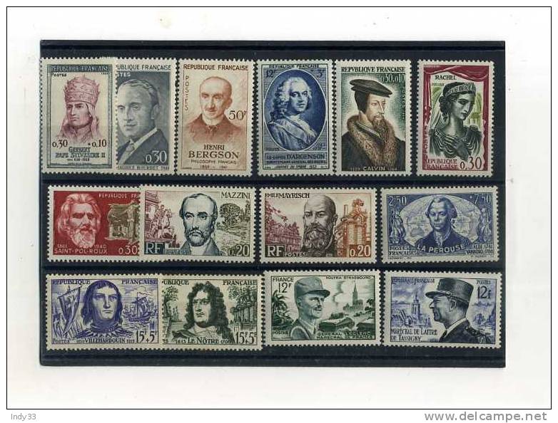 - FRANCE . ENSEMBLE DE TIMBRES DE  PORTRAITS . - Collections