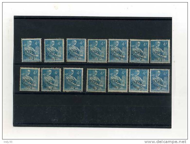 - FRANCE 1953/60 . VARIANTE DU PREO 4F MOISSONNEUSE . N°106 Y&T - 1953-1960