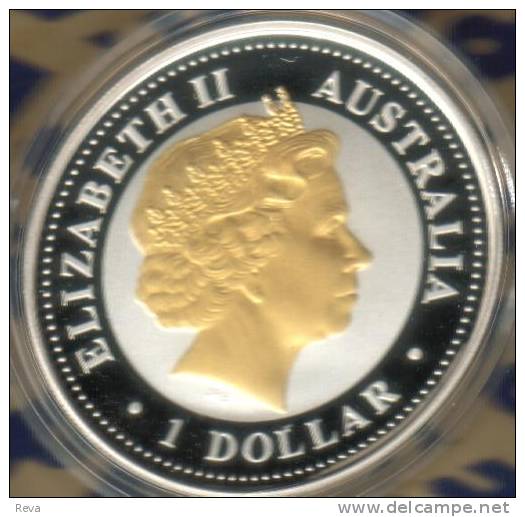 AUSTRALIA $1 ANIMAL COLOURED ROYAL VISIT FRONT QEII HEAD BACK 2004 1 Oz .999 SILVER PROOF READ DESCRIPTION CAREFULLY !!! - Other & Unclassified