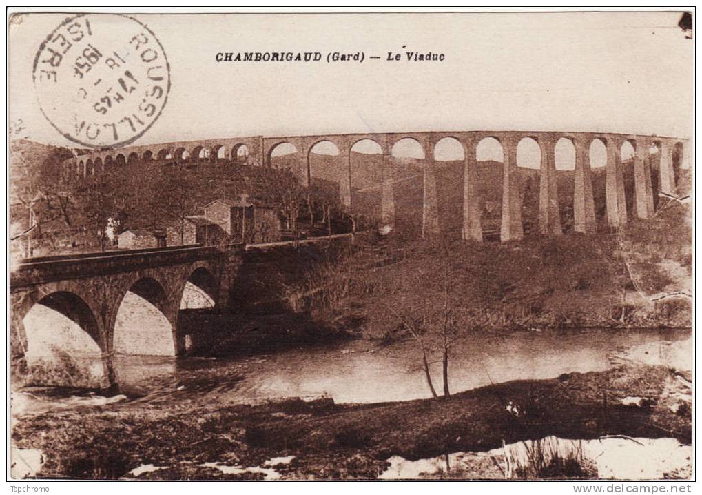 Carte Postale Chamborigaud (Gard) Le Viaduc 1956 - Chamborigaud