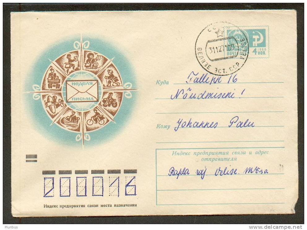 USSR MOTORBIKE MOTORCYCLE, CAR, PLANE, SKIING, BICYCLE,DIFFERENT MAIL  DELIVERY, OLD COVER POSTAL STATIONERY 1971 - Motorbikes