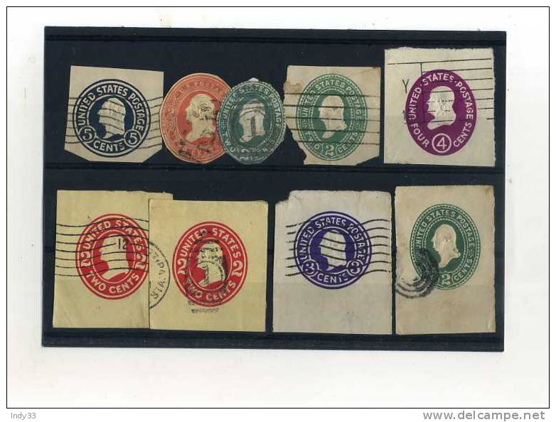 - ENSEMBLE DE TIMBRES DES ETATS-UNIS   . ENTIERS DECOUPES . - Andere & Zonder Classificatie