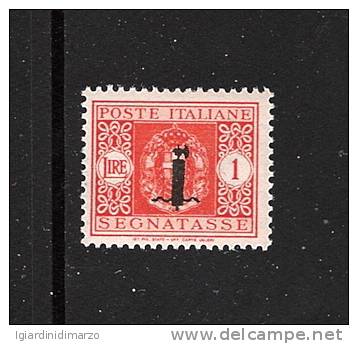 ITALIA - R.S.I. - 1944 - Valore Nuovo S.t.l. Da L.1 Segnatasse Soprastampato Con Fascio - In Ottime Condizioni - DC2175. - Postage Due