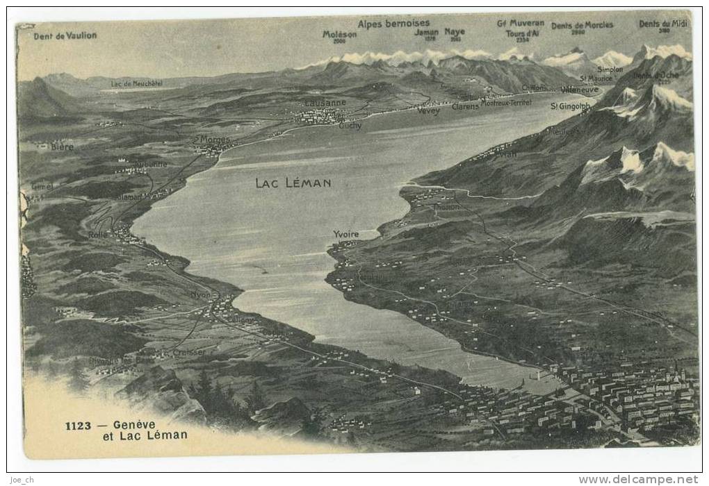 Schweiz/Suisse: CPA Genève Et Lac Léman, 2 Scans - Genève