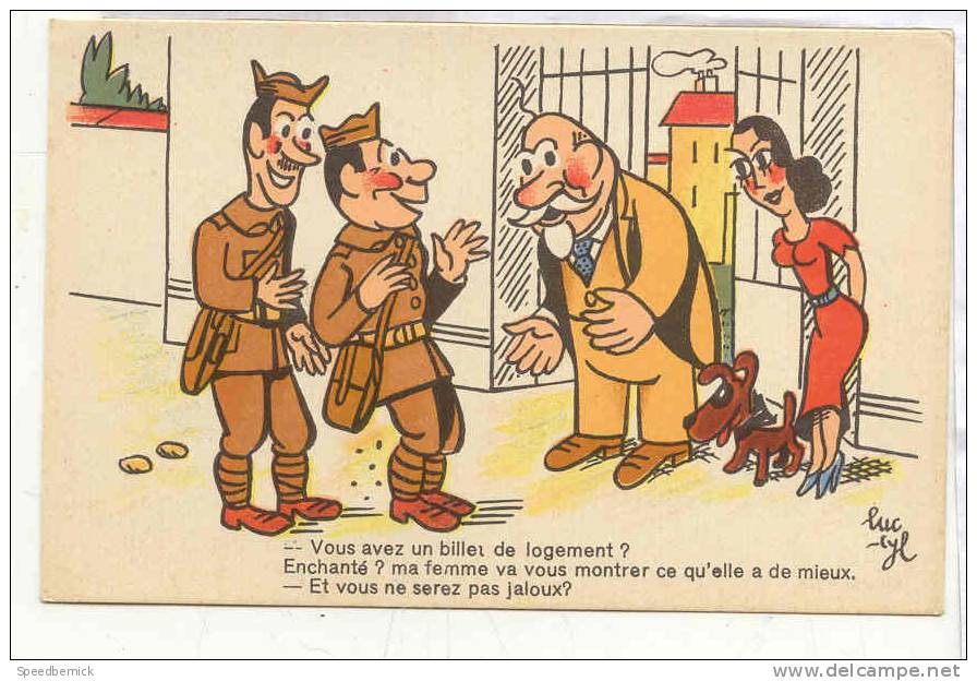 13096 LUC CYL Humour Militaire PC Paris M-33 Billet Logement Jaloux - Humoristiques