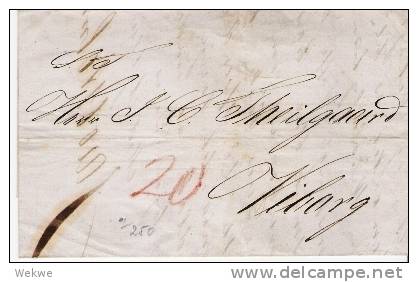 DKV011/  DÄNEMARK - SELTEN - Sausage (Wurst) Stempel 1849 (blau-grün). Nur 29 Briefe Bekannt!! - ...-1851 Prephilately