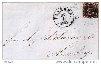 DK-C9018/  DÄNEMARK - Faaborg 1854, Mi. I II C, Vollrandig, Nach Hamburg - Storia Postale