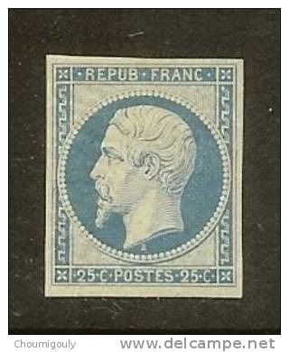 FRANCE N°10 "LOUIS NAPOLEON 25C BLEU" NEUF X TB A VOIR - 1852 Louis-Napoléon