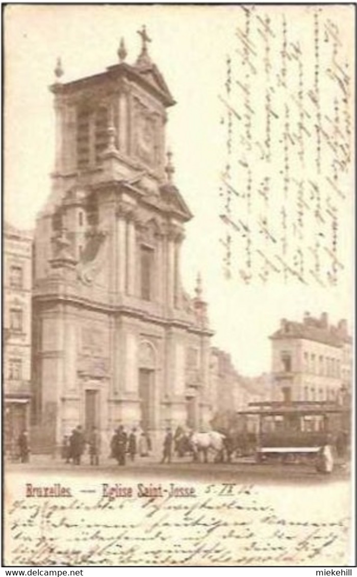 SAINT JOSSE-EGLISE-TRAM HIPPOMOBILE- Attelage - St-Joost-ten-Node - St-Josse-ten-Noode