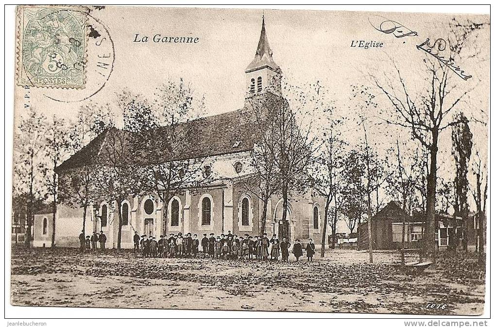 C.P. A   (  LA GARENNE  " L´église " Belle Prise De Vue - Carte  Plan Animé Rare ) - La Garenne Colombes