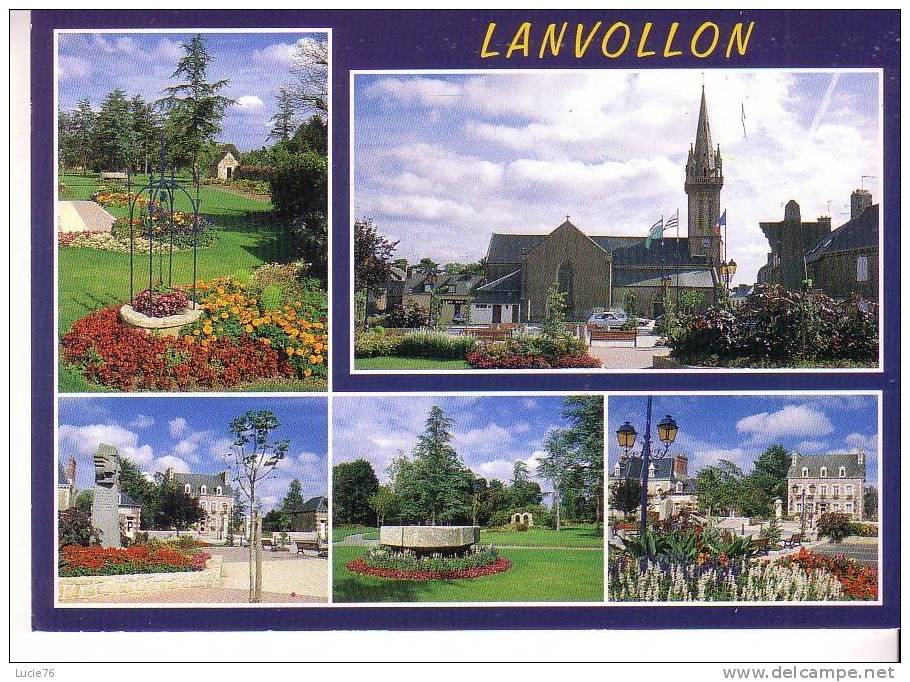 LANVOLLON  -  5 Vues : Parc De La Mairie, Place De L´ Eglise, Plage De La Mairie Et L´Auge - Lanvollon