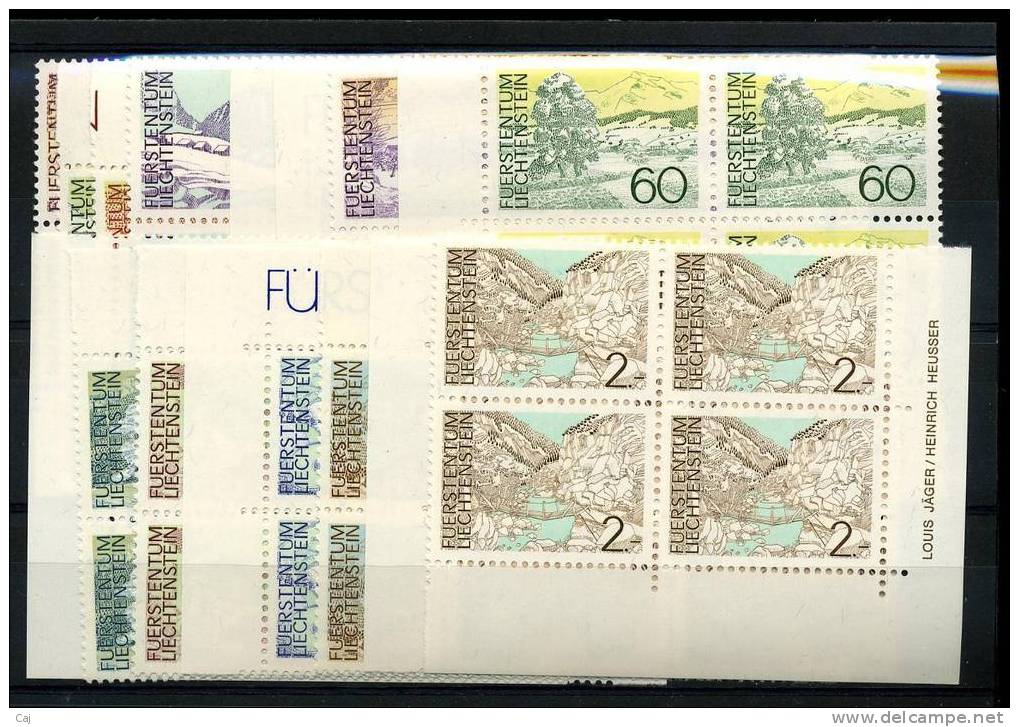 Liechtenstein  :  Yv  517-31  **  Blocs De 4 ,  à 22 % De La Cote Yvert - Unused Stamps