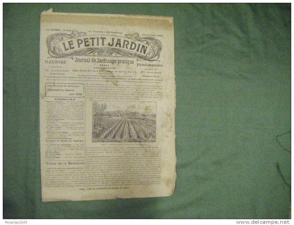 Le Petir Jardin N° 536du 13 Fevrier 1904   -72/7242-.. - Jardinage