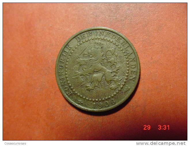 4327 NETHERLANDS HOLLAND  1 CENT   AÑOS / YEARS  1906   VF - 1849-1890 : Willem III