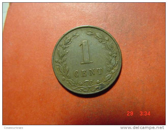 4331 NETHERLANDS HOLLAND  1 CENT   AÑOS / YEARS  1880  VF+ - 1849-1890 : Willem III