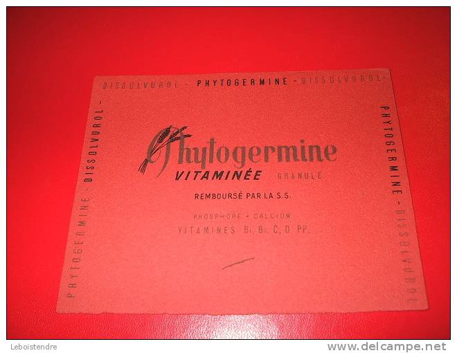 BUVARD : PHYTOGERMINE-TAILLE: 13.5 X10.5CM - Drogisterij En Apotheek