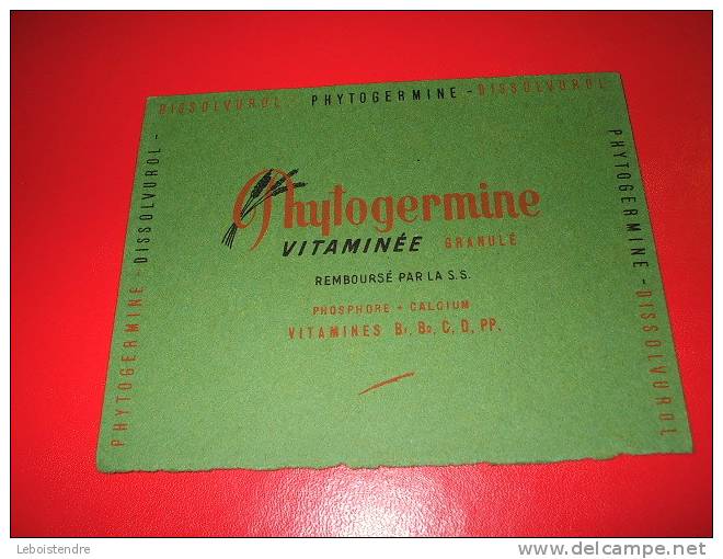 BUVARD : PHYTOGERMINE-TAILLE: 13.5 X10.5CM - Droguerías