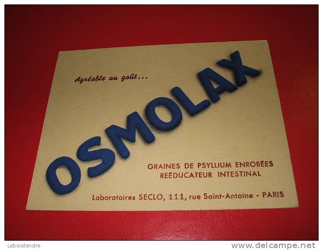 BUVARD : OSMOLAX-LABORATOIRES SECLO  -TAILLE: 13.5 X 10.5 CM - Produits Pharmaceutiques