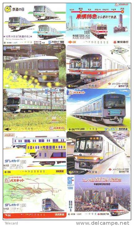 JAPAN 10 USED RAILWAY TICKETS * TRAINS (238) BENUTZTE  - ZÜGE - Collezioni