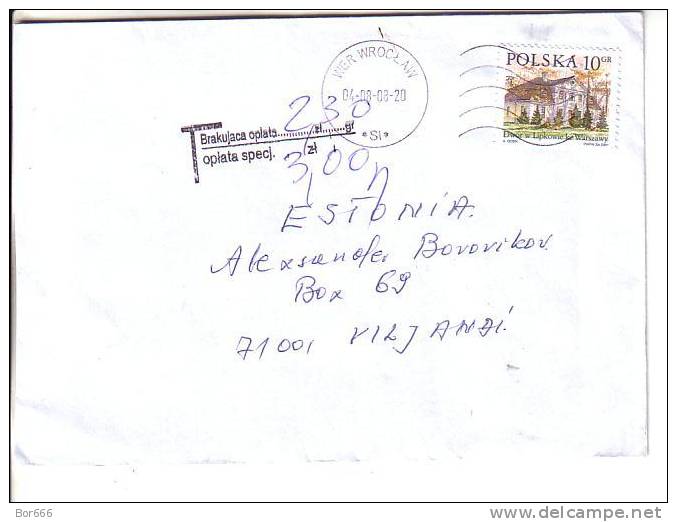 GOOD Postal Cover POLAND To ESTONIA 2008 - Postage Paid - Lettres & Documents