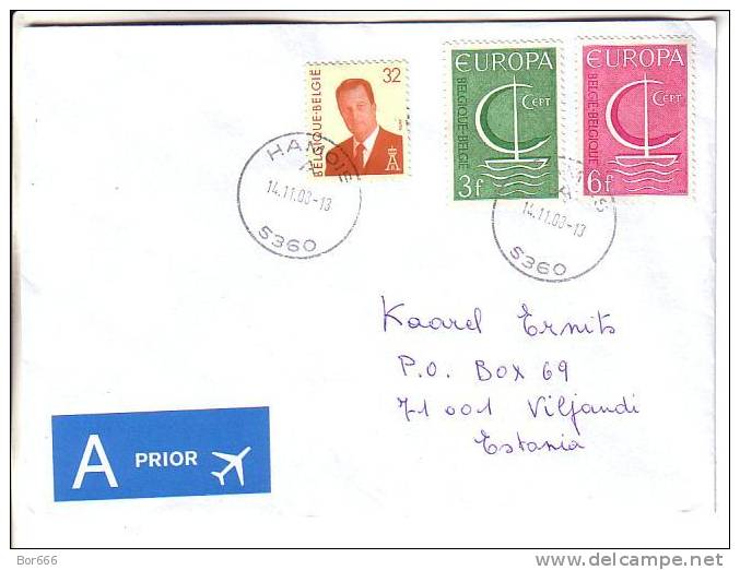 GOOD Postal Cover BELGIUM To ESTONIA 2008 - Nice Stamped: Europa; King - Lettres & Documents