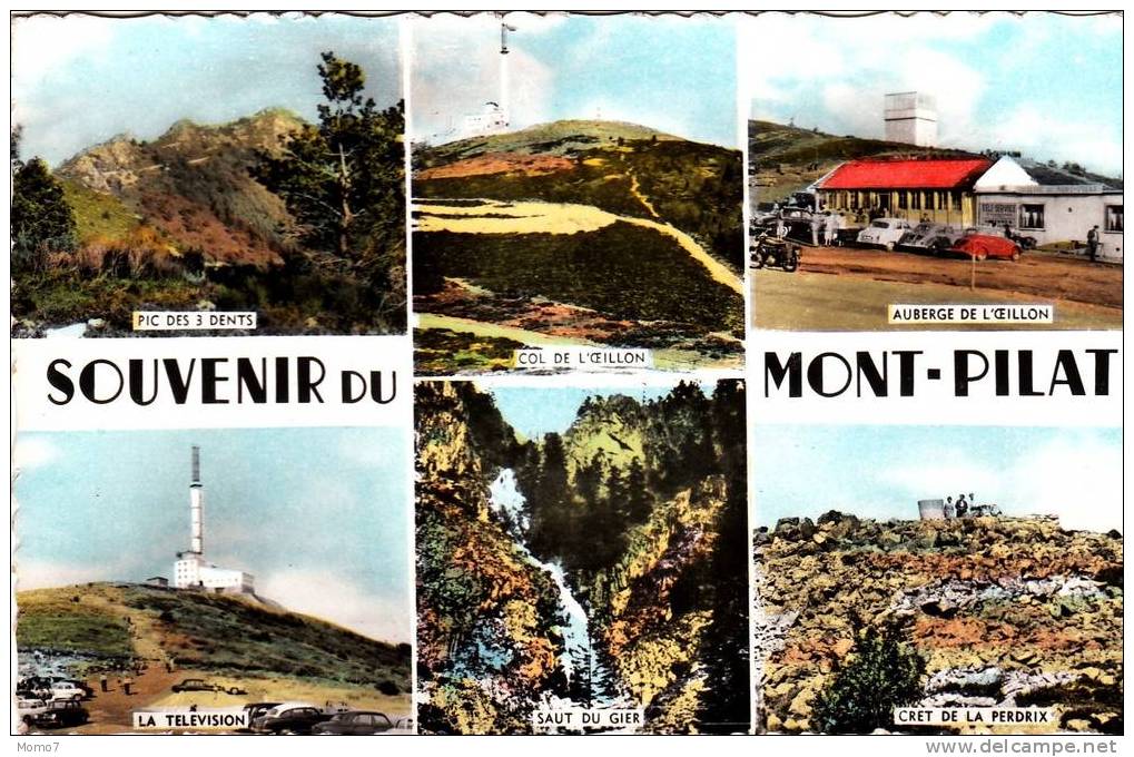 CPM 42 Souvenir Du Mont -PILAT- 6 Vues (voir Véhicules Années 60: 4CV...) - Mont Pilat