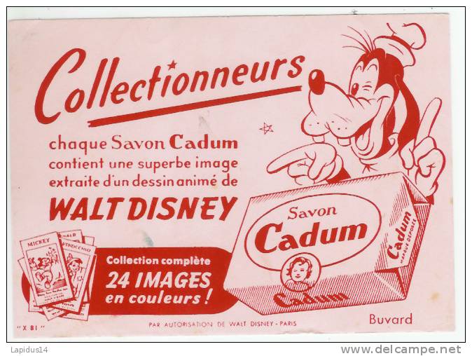 BU 53 / BUVARD   SAVON  CADUM IMAGE DE WALT DISNEY - Parfums & Beauté