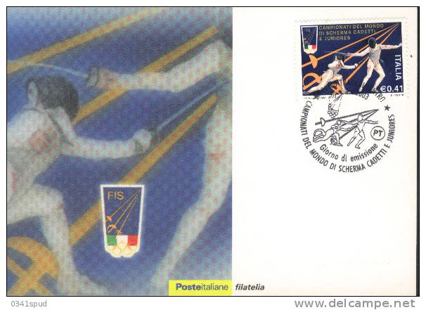 2003 Italia Carte Maximum  Escrime  Fencing  Scherma  Champ. Monde - Fencing