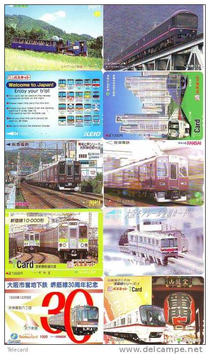 JAPAN 10 Gebruikte TREIN KAARTEN - TRAINS (121) BENUTZTE BAHNKARTEN - ZÜGE - Treinen
