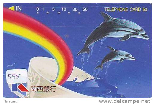 DOLPHIN DAUPHIN Dolfijn DELPHIN Tier Animal (555)  * Telefonkarte Telecarte Japan * - Delfines