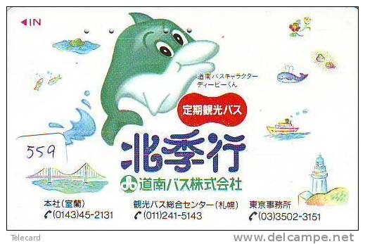 DOLPHIN DAUPHIN Dolfijn DELPHIN Tier Animal (559)  * Telefonkarte Telecarte Japan * - Delfines