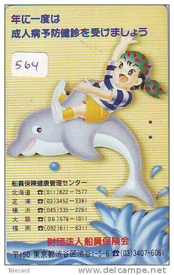 DOLPHIN DAUPHIN Dolfijn DELPHIN Tier Animal (564) Telecarte Japan * - Delfines