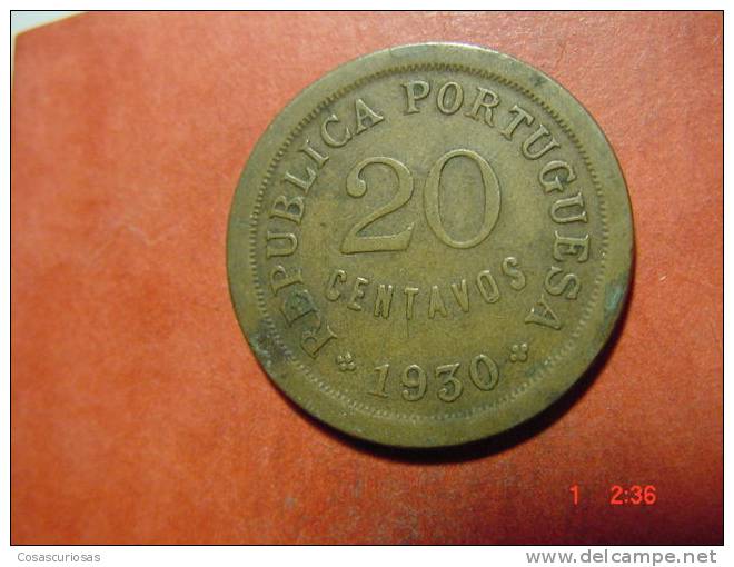 4395  CABO VERDE  PORTUGAL 20 CENTAVOS     AÑOS / YEARS   1930 B - Cap Vert