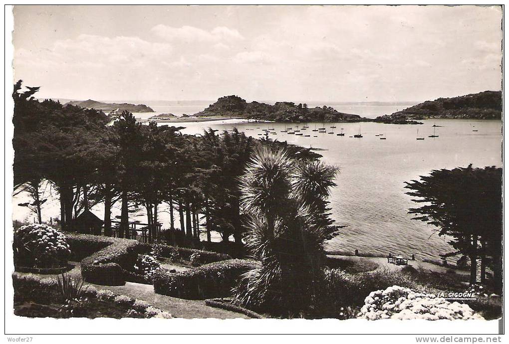 CPSM Dentelée Noir Et Blanc  TREBEURDEN Les 3 Plages ,vues De Pors Termes - Trébeurden