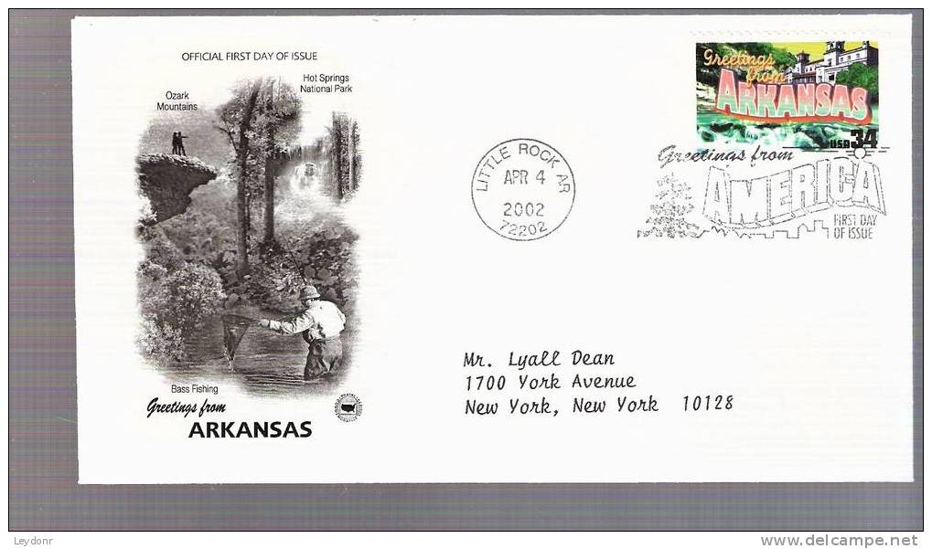 FDC Greetings From America Series - Arkansas - Scott # 3564 - 2001-2010