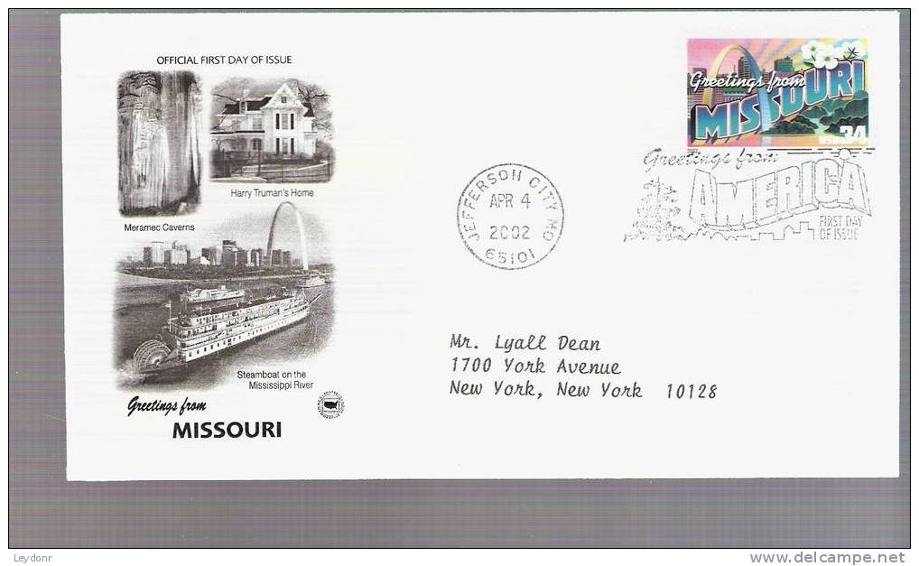 FDC Greetings From America Series - Missouri - Scott # 3585 - 2001-2010