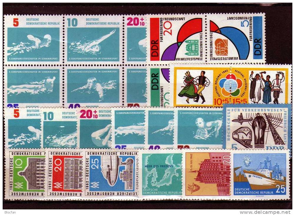 DDR Jahrgang 1962 22 Ausgaben Naturschutz Bis Kosmos 869/2-926/3 ** 100€ - Collections (with Albums)